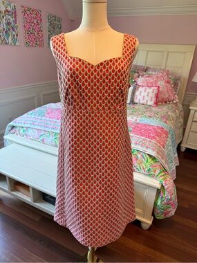 Lilly Pulitzer Pink and Gold Sleeveless Fit-and-Flare Mini Dress